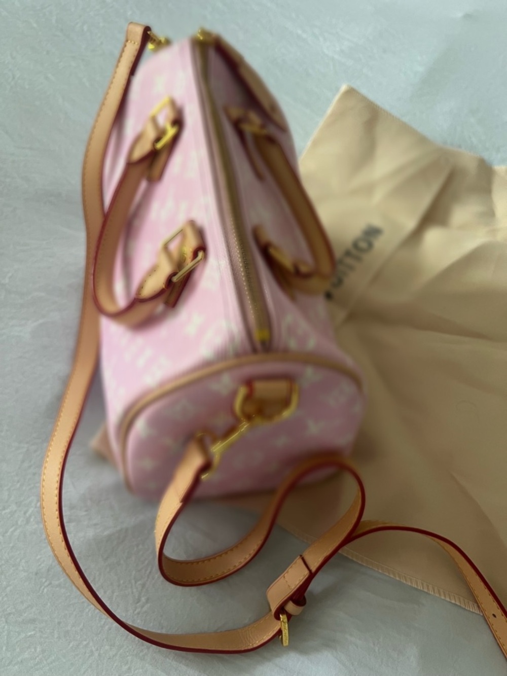 Pink Monogram Speedy Crossbody Bag
